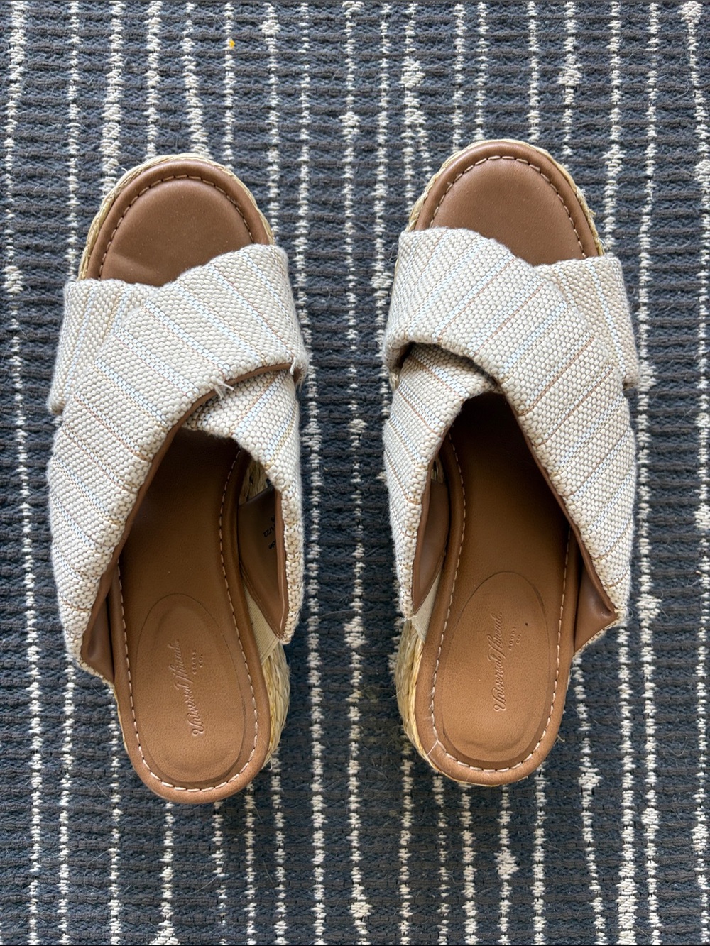 Woven Crisscross Slide Sandals - Beige by Universal Thread